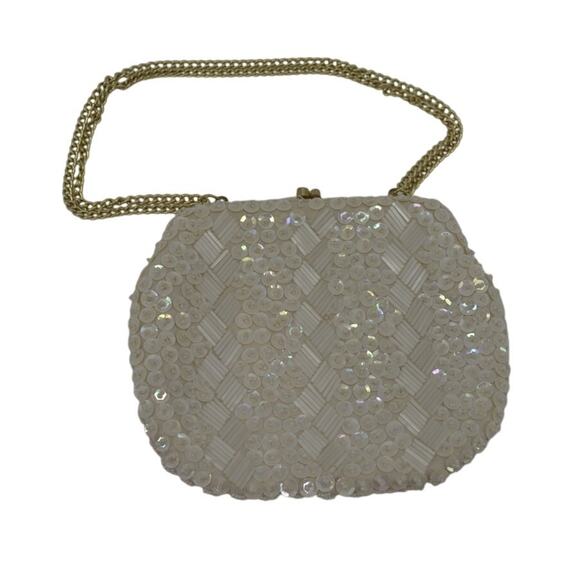Vintage Beaded Purse Bride Wedding Love Roaring 20s Gatsby - Picture 1 of 14
